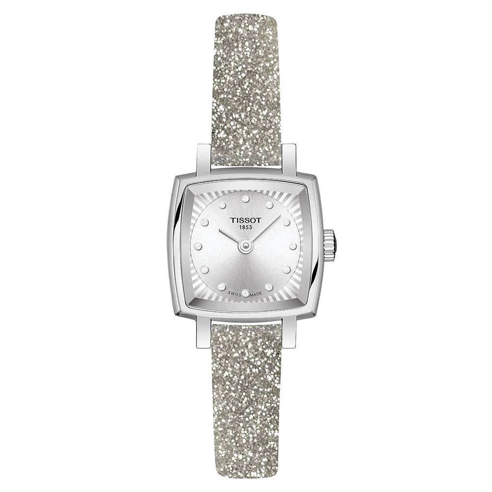 Tissot Lovely Square T058.109.17.036.02 Quartz Ανοξείδωτο ατσάλι Καουτσουκ λουρί Ασημί χρώμα καντράν Διαμάντια