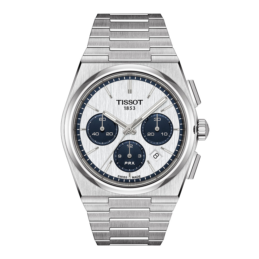 Tissot Prx Automatic Chronograph T137.427.11.011.01 Ανοξείδωτο ατσάλι Μπρασελέ Λευκό χρώμα καντράν