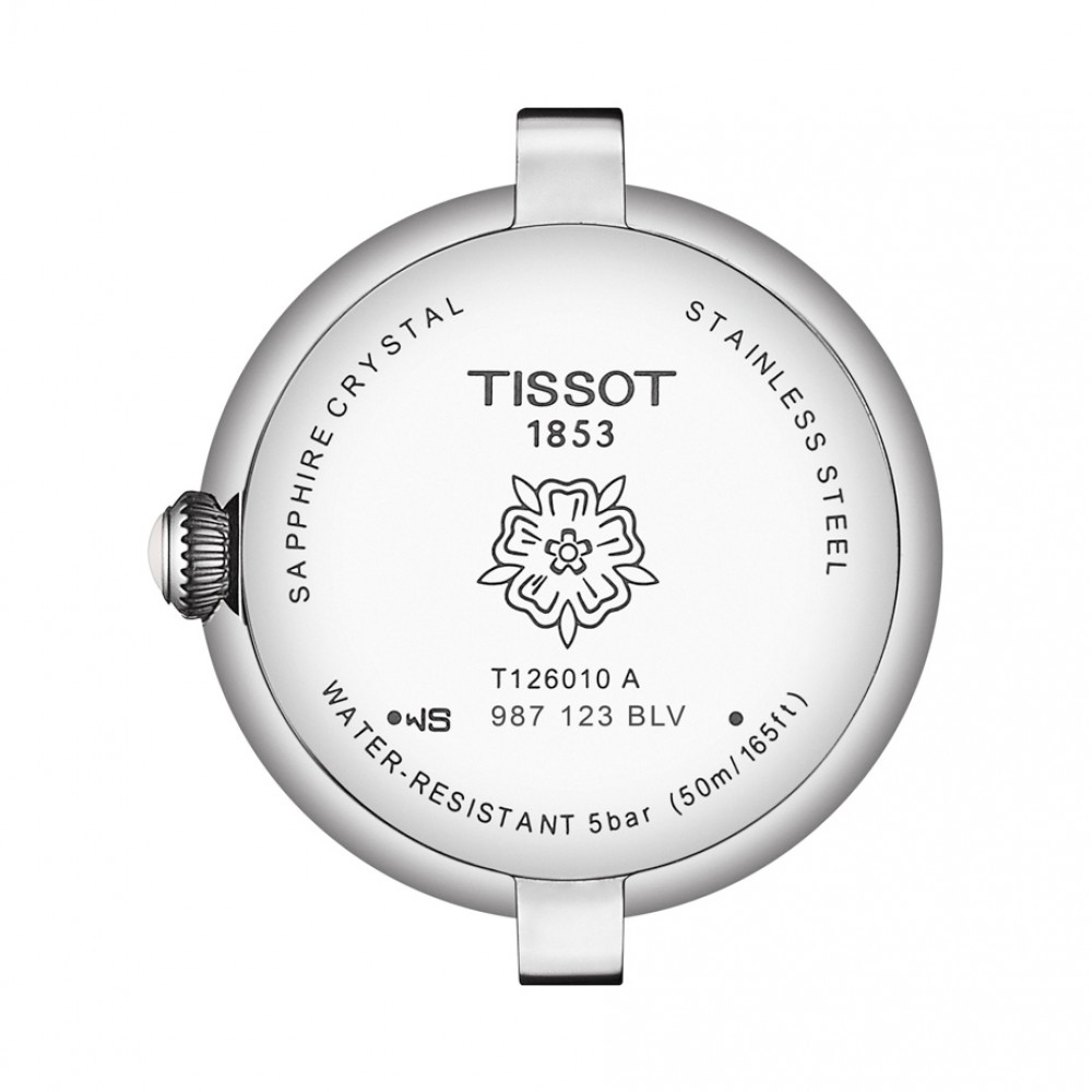 Tissot Bellissima Small Lady T126.010.66.113.00 Quartz Ανοξείδωτο ατσάλι Ροζ δερμάτινο λουρί Λευκό φιλντίσι Καντράν Λατινική αρίθμηση Τοπάζια