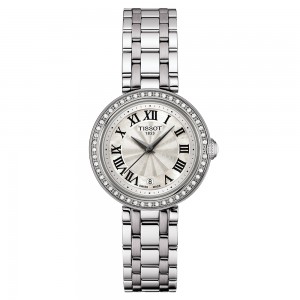 Tissot Bellissima Small Lady T126.010.61.113.00 Quartz Stainless steel Bracelet White mother of pearl dial Diamonds Latin numbered 