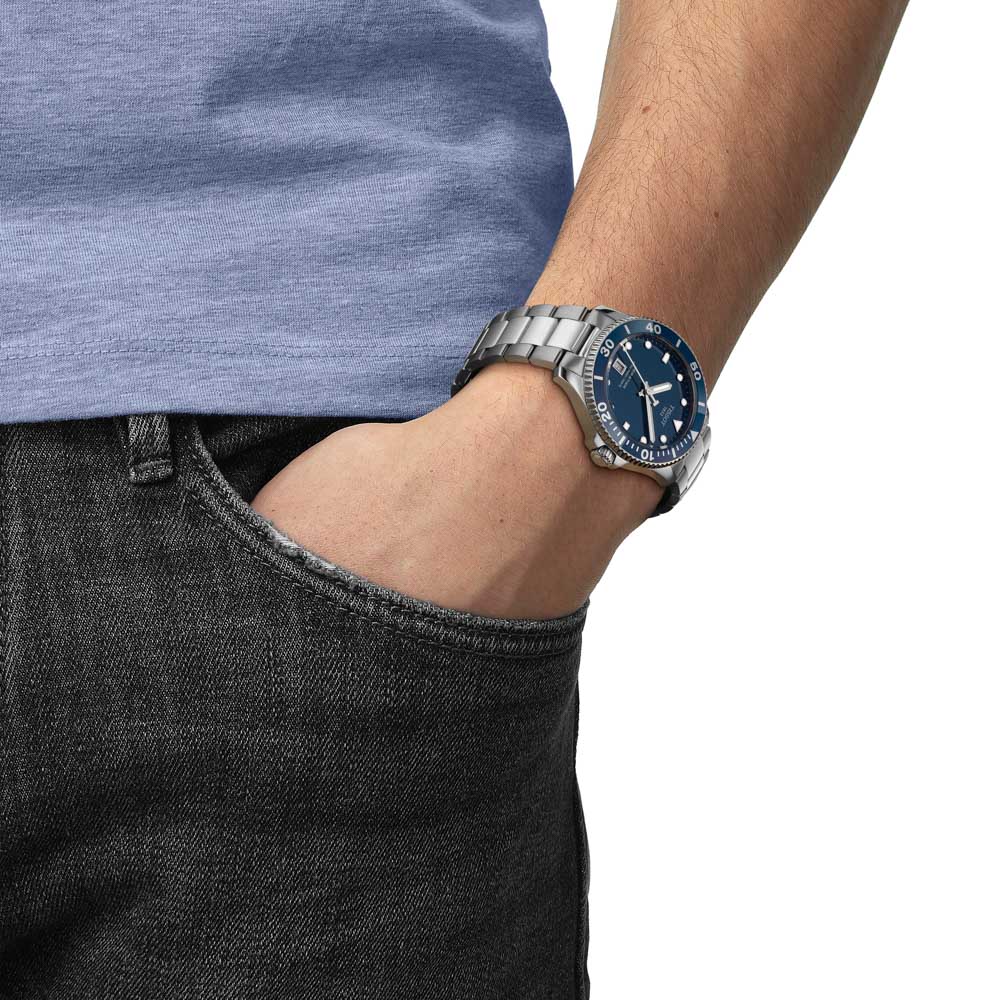 Tissot Seastar 1000 40MM T120.410.11.041.00 Quartz Ανοξείδωτο ατσάλι Μπρασελέ Μπλε χρώμα καντράν Κεραμική στεφάνη Καταδυτικό