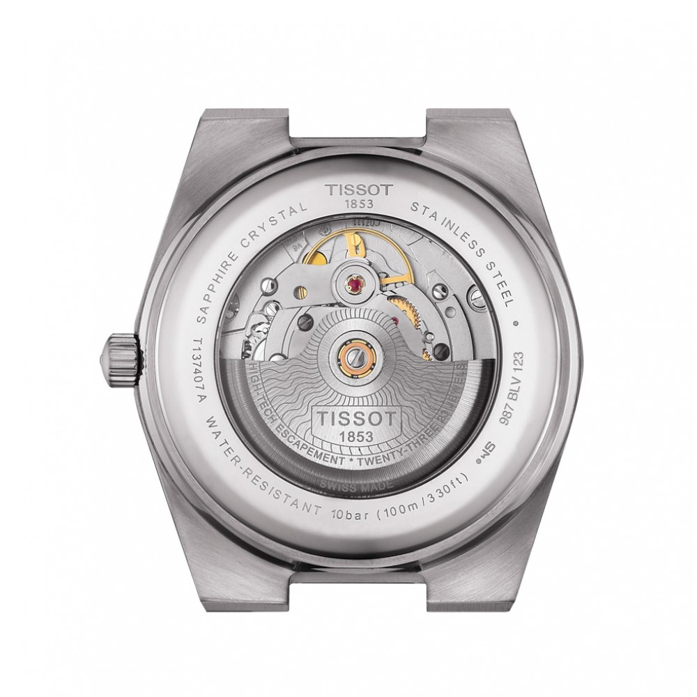 Tissot Prx Powermatic 80 T137.407.17.041.00 Ανοξείδωτο ατσάλι Μαύρο καουτσούκ λουρί Μπλε χρώμα καντράν