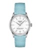 Tissot Chemin Des Tourelles Powermatic 80 T139.207.16.011.00 Ανοξείδωτο ατσάλι Γαλάζιο δερμάτινο λουρί Λευκό χρώμα καντράν