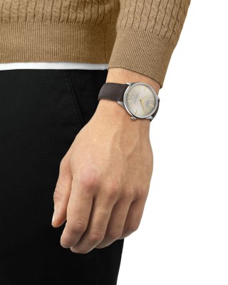 Tissot Chemin Des Tourelles Powermatic 80 T139.407.16.261.00 Ανοξείδωτο ατσάλι Καφέ δερμάτινο λουρί Ιβουάρ χρώμα καντράν