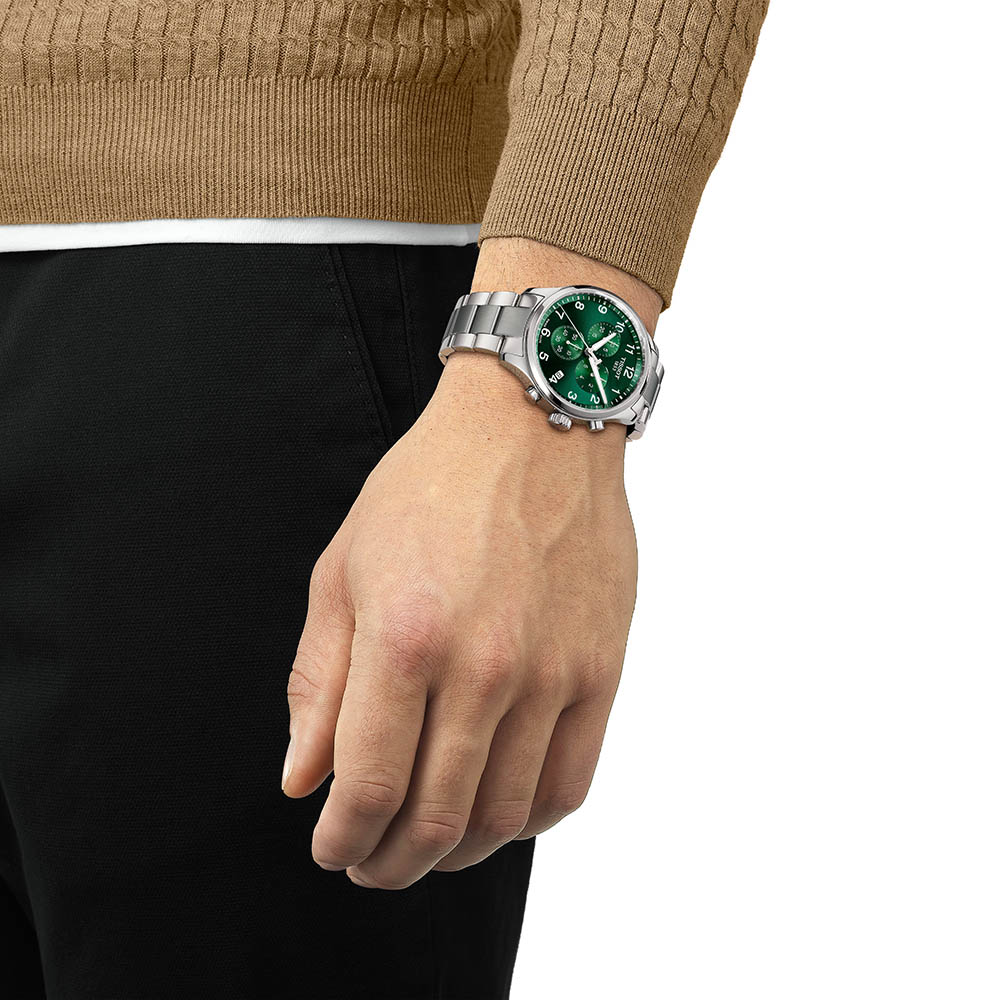 Tissot Chrono XL Classic T116.617.11.092.00 Ανοξείδωτο ατσάλι Μπρασελέ Πράσινο χρώμα καντράν