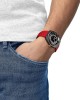 Tissot Sideral S Powermatic 80 T145.407.97.057.02 Ανοξείδωτο ατσάλι Κόκκινο λουρί σιλικόνης Μαύρο χρώμα καντράν