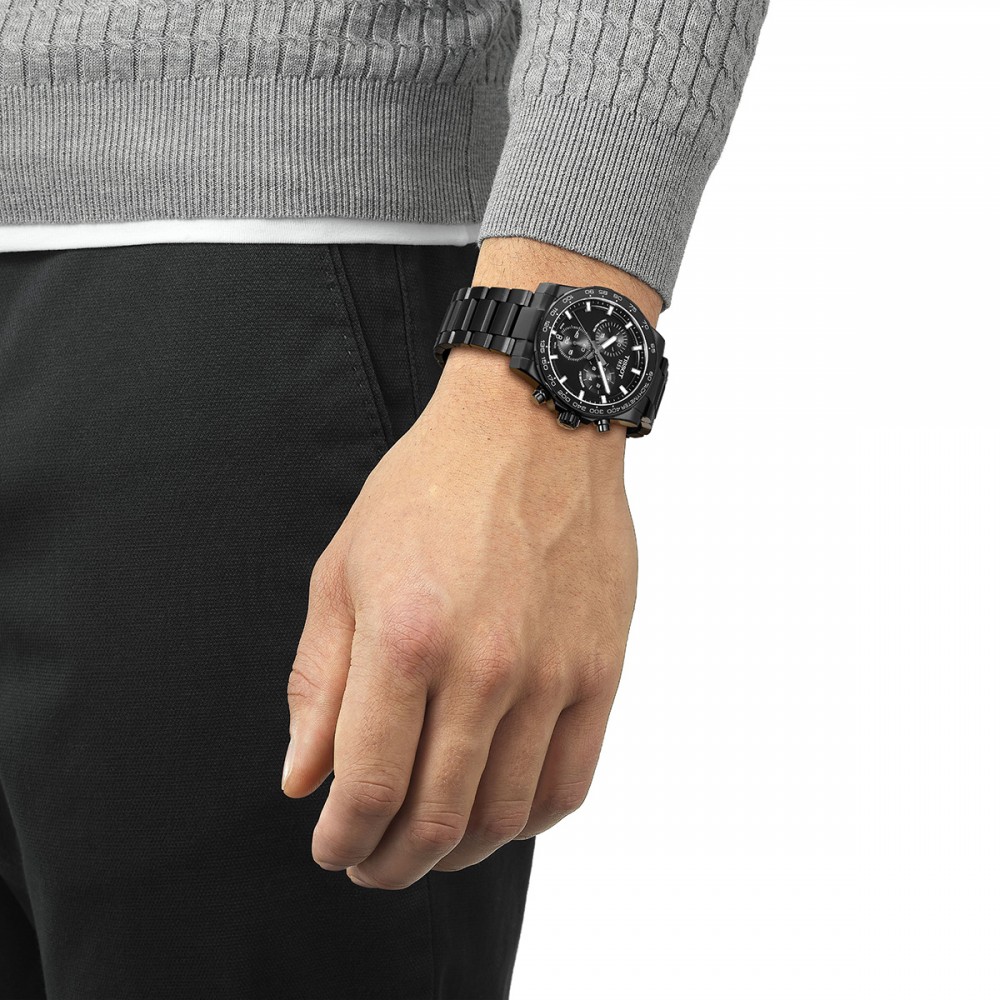 Tissot Supersport Chronograph T125.417.33.051.00 Quartz Ανοξείδωτο ατσάλι Μπρασελέ Μαύρο χρώμα καντράν