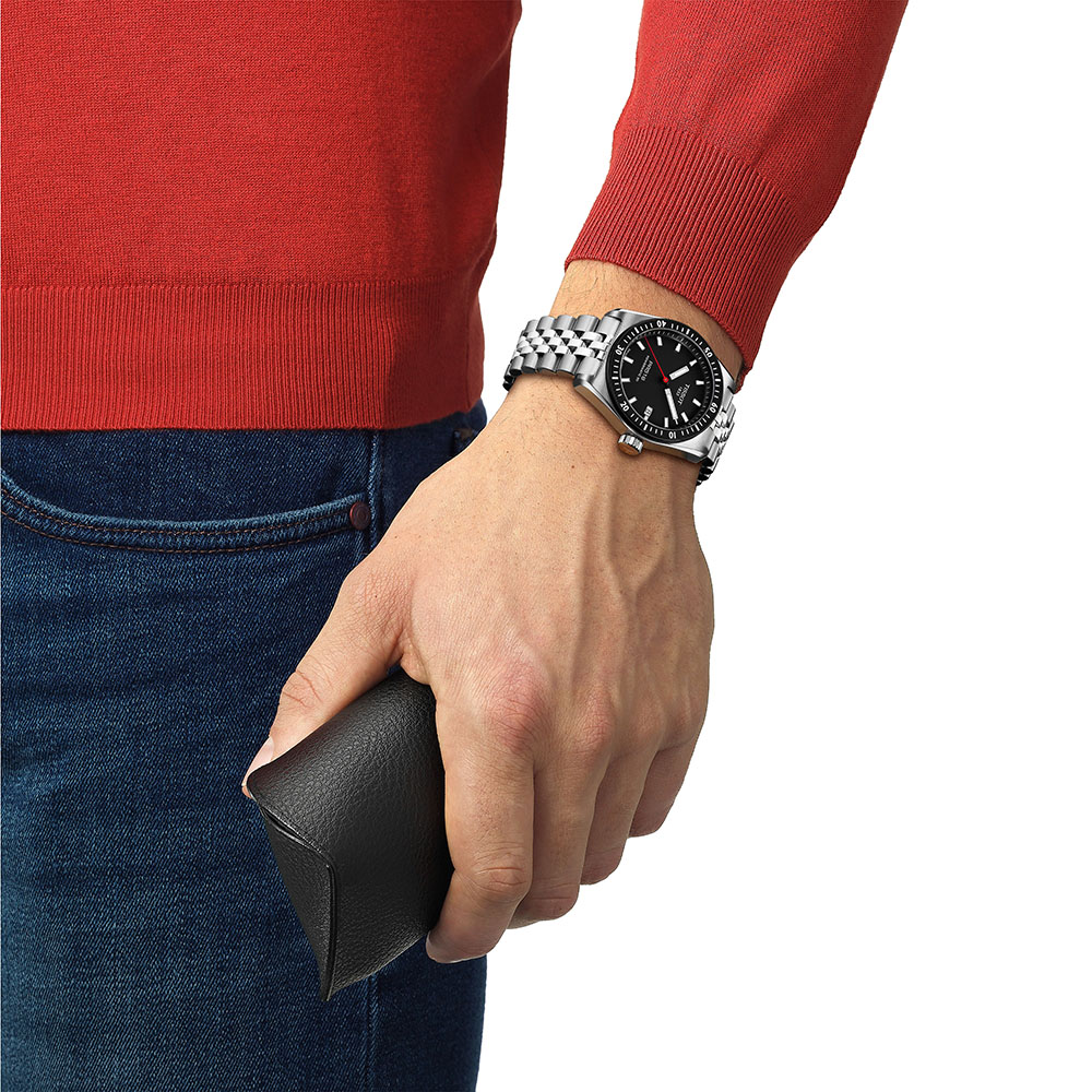 Tissot PR516 Powermatic 80 T149.407.11.051.00 Αυτόματο Ανοξείδωτο ατσάλι Μπρασελέ Μα΄ύρο χρώμα καντράν