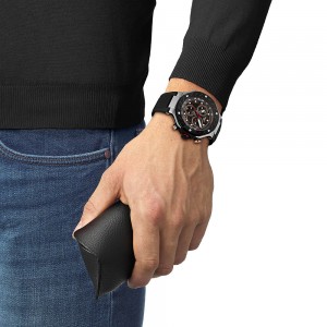 Tissot T-Race Moto GP Quartz Chronograph T141.417.27.081.00 Ιονισμένο ανοξείδωτο ατσάλι Μαύρο καουτσούκ λουρί Σκούρο γκρι χρώμα καντράν