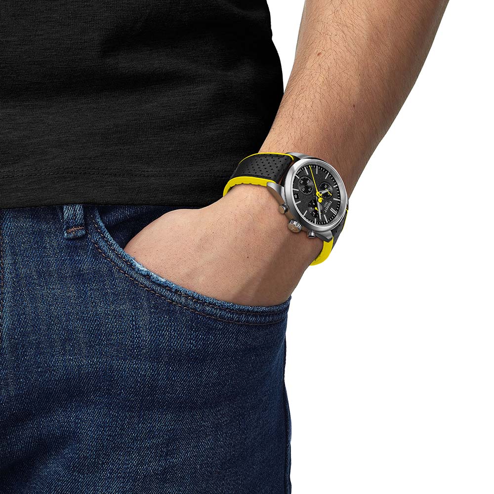 Tissot PR 100 Tour De France T150.417.11.051.00 Quartz Χρονογράφος Ανοξείδωτο ατσάλι Μπρασελέ Μαύρο χρώμα καντράν
