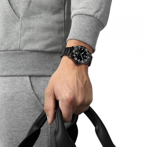 Tissot Seastar 1000 40MM T120.410.33.051.00 Quartz Ionism Stainless steel Bracelet Black color dial Ceramic bezel Diving