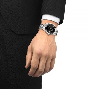 Tissot Classic Dream 40mm T158.407.11.051.00 Αυτόματο Ανοξείδωτο ατσάλι Μπρασελέ Μαύρο χρώμα καντράν