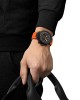 Tissot T-Race Quartz Chronograph T141.417.37.051.02 Ιονισμένο ανοξείδωτο ατσάλι Πορτοκαί καουτσούκ λουρί Μαύρο χρώμα καντράν