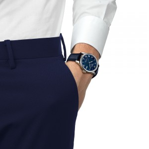Tissot Le Locle Powermatic 80 T006.407.16.043.00 Ανοξείδωτο ατσάλι Μπλε δερμάτινο λουρί Μπλε χρώμα καντράν Λατινική αρίθμηση