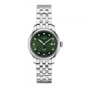 Tissot Le Locle Automatic Lady T006.207.11.096.00 Stainless steel Brachelet Green color dial Diamonds Latin numbered
