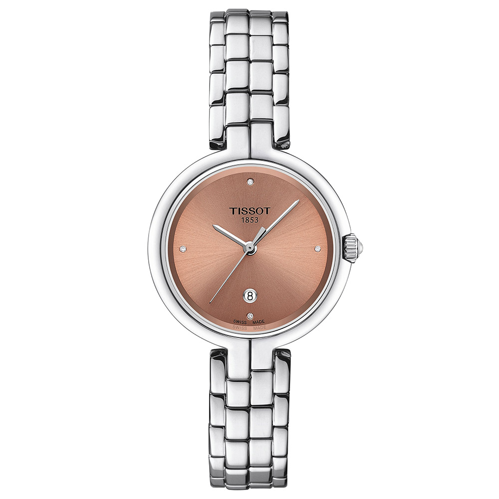 Tissot Flamingo T094.210.11.336.00 Quartz Ανοξείδωτο ατσάλι Μπρασελέ Ροζ χρώμα καντράν Διαμάντια