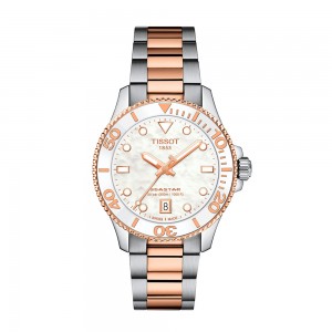 Tissot Seastar 1000 36MM T120.210.22.111.00 Quartz Stainless steel Bracelet Mother of pear dial Ceramic bezel Diving