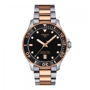 Tissot Seastar 1000 40MM T120.410.22.051.01 Quartz Stainless steel Bracelet Black color dial Ceramic bezel Diving
