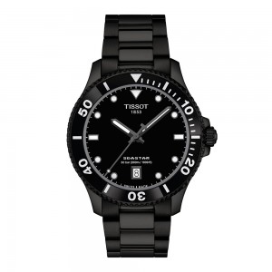 Tissot Seastar 1000 40MM T120.410.33.051.00 Quartz Ionism Stainless steel Bracelet Black color dial Ceramic bezel Diving