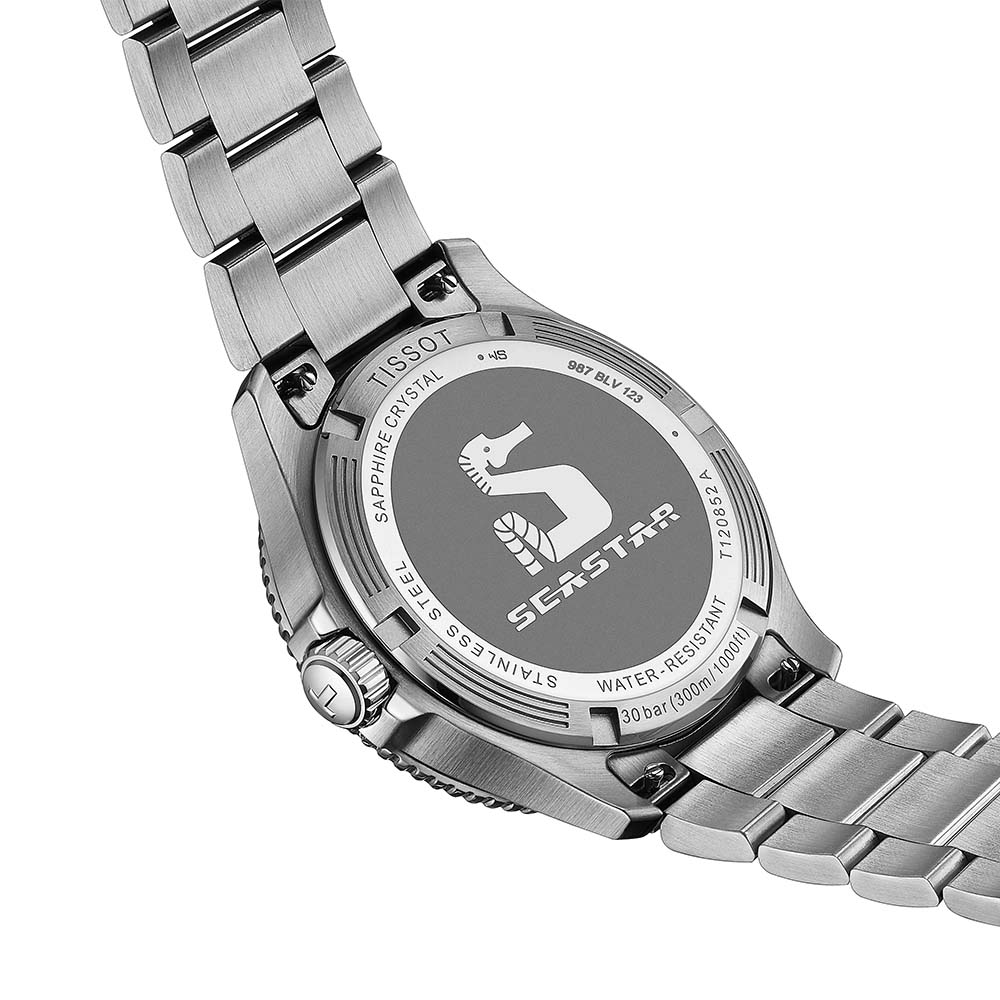 Tissot Seastar 1000 T120.852.11.051.00 Quartz GMT Ανοξείδωτο ατσάλι Μπρασελέ Μαύρο χρώμα καντράν Καταδυτικό