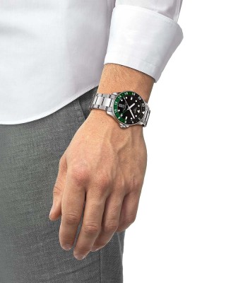 Tissot Seastar 1000 T120.852.11.051.00 Quartz GMT Ανοξείδωτο ατσάλι Μπρασελέ Μαύρο χρώμα καντράν Καταδυτικό