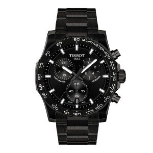 Tissot Supersport Chronograph T125.417.33.051.00 Quartz Ανοξείδωτο ατσάλι Μπρασελέ Μαύρο χρώμα καντράν