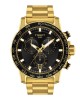 Tissot Supersport Chrono T125.617.33.051.01 Quartz Επιχρυσωμ΄ένο ανοξείδωτο ατσάλι Μπρασελέ Μαύρο χρώμα καντράν