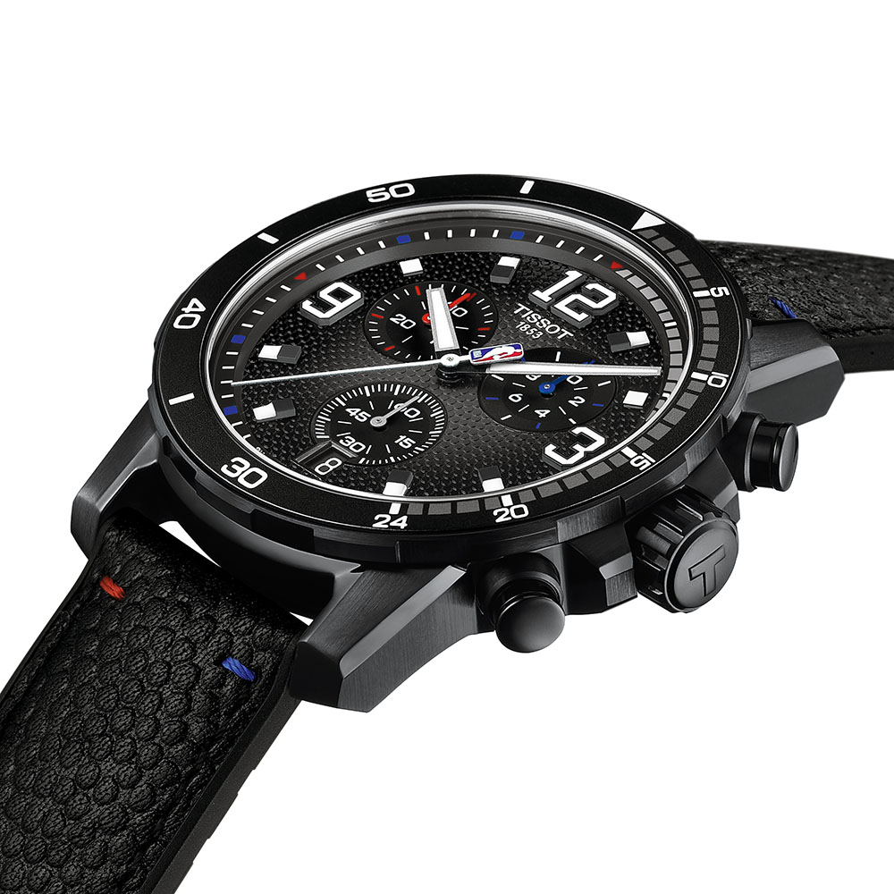 Tissot Supersport NBA Special Edition T125.617.37.067.00 Quartz Ανοξείδωτο ατσάλι Μαύρο δερμάτινο λουρί Μαύρο χρώμα καντράν Στεφάνη αλουμινίου Ταχύμετρο