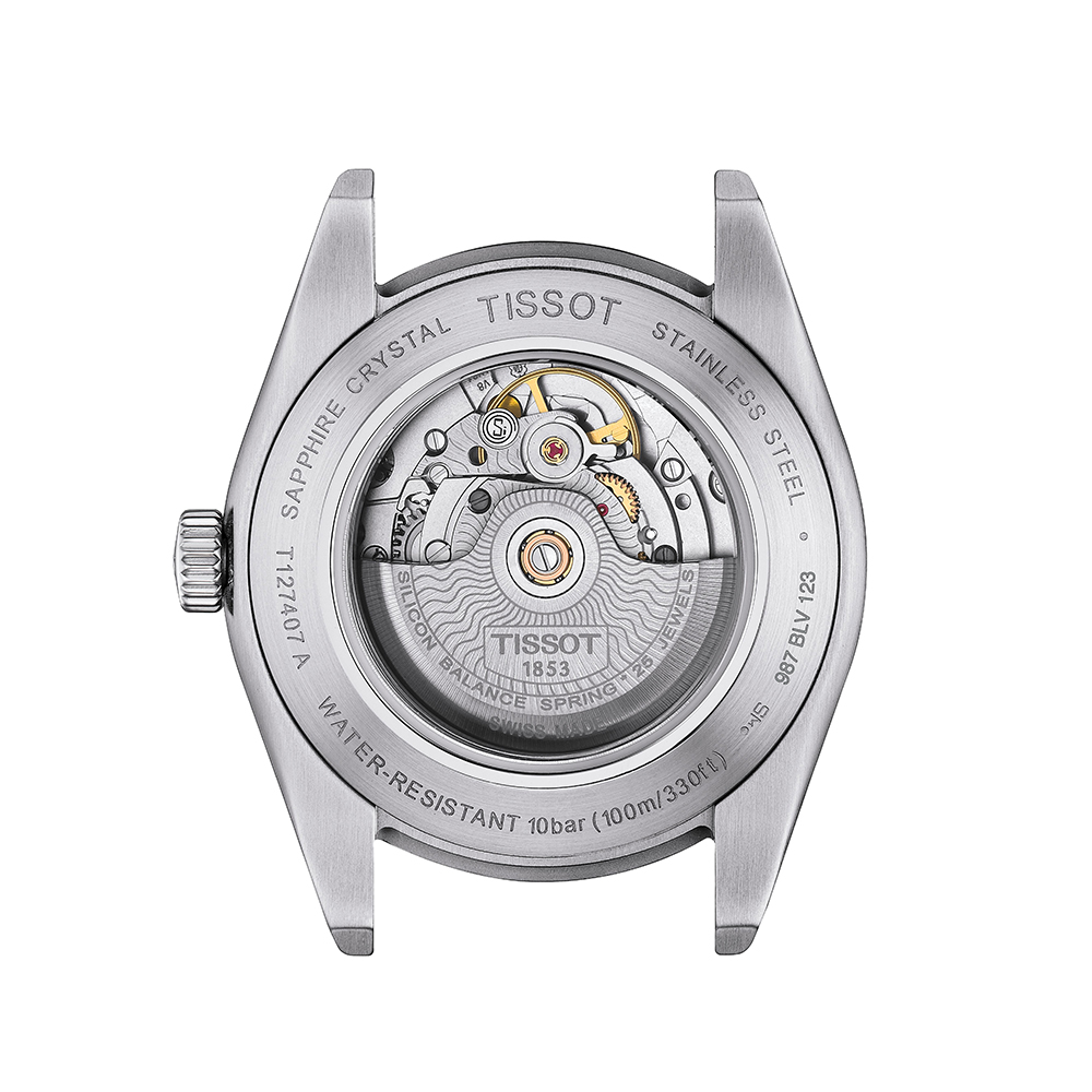 Tissot Gentleman Powermatic 80 silicium T127.407.11.051.00 Ανοξείδωτο ατσάλι Μπρασελέ Μαύρο χρώμα καντράν