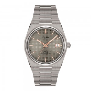 Tissot Prx Titanium 38MM T137.807.44.061.00 Αυτόματο Τιτάνιο Μπρασελέ Ανθρακί χρώμα καντράν