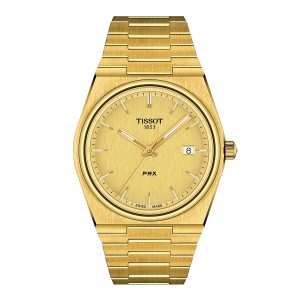 Tissot Prx T137.410.33.021.00 Quartz Επιχρυσωμένο ανοξείδωτο ατσάλι Μπρασελέ Σαμπανιζέ χρώμα καντράν