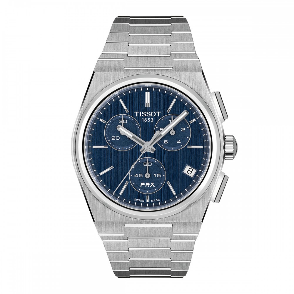 Tissot Prx T137.417.11.041.00 Quartz Χρονογράφος Ανοξείδωτο ατσάλι Μπρασελέ Μπλε χρώμα καντράν