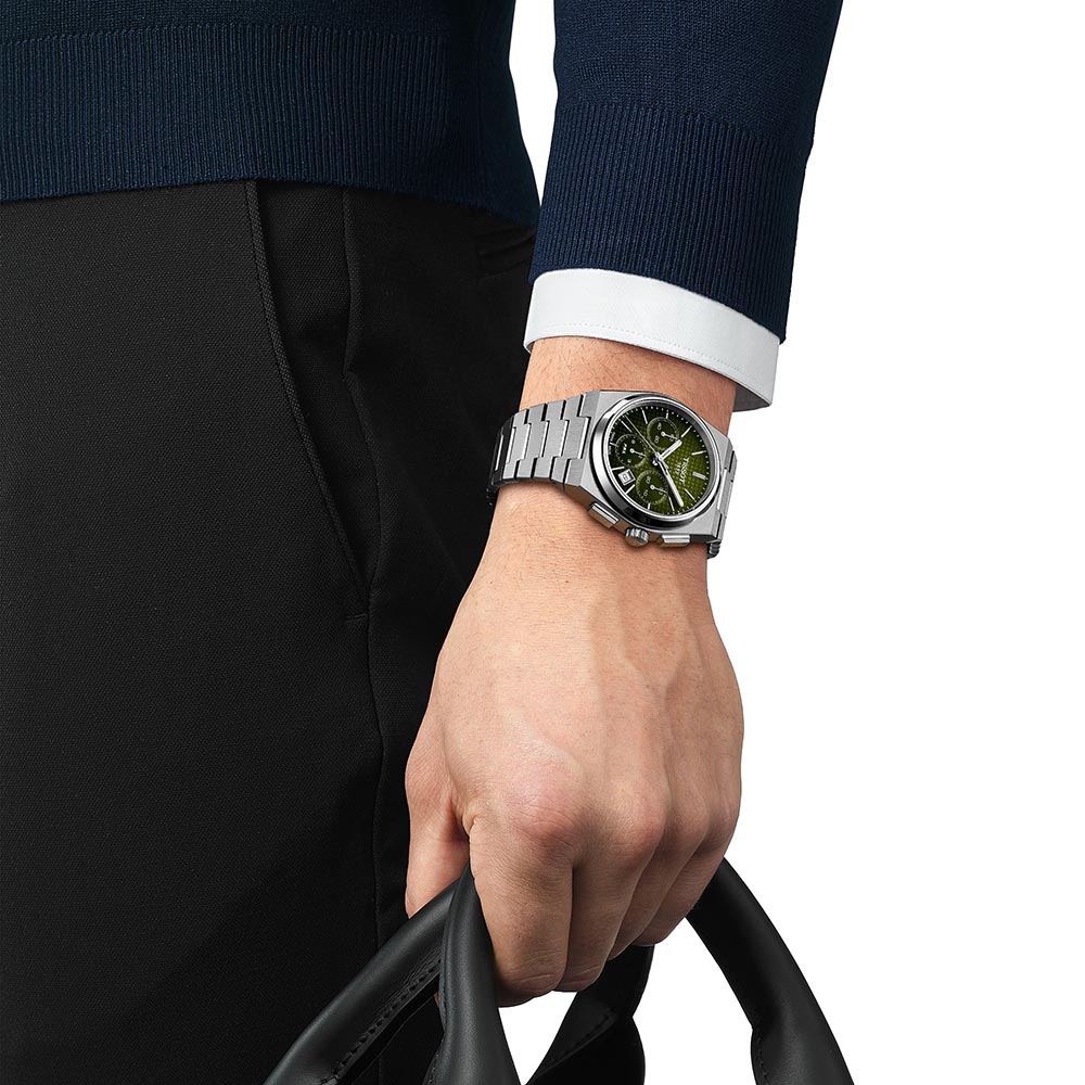 Tissot Prx Automatic Chronograph T137.427.11.091.00 Ανοξείδωτο ατσάλι Μπρασελέ Πράσινο χρώμα καντράν