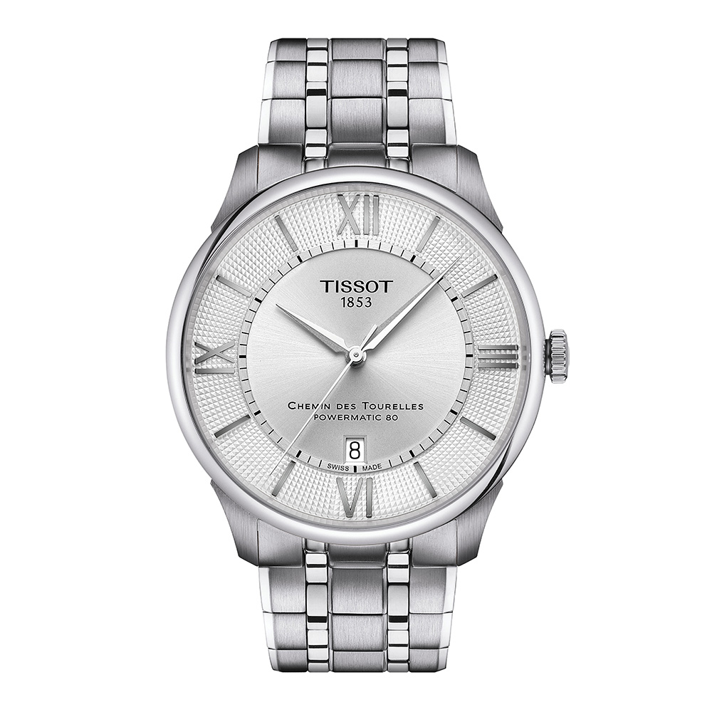 Tissot Chemin Des Tourelles Powermatic 80 T139.407.11.038.00 Ανοξείδωτο ατσάλι Μπρασελέ Ασημί χρώμα καντράν