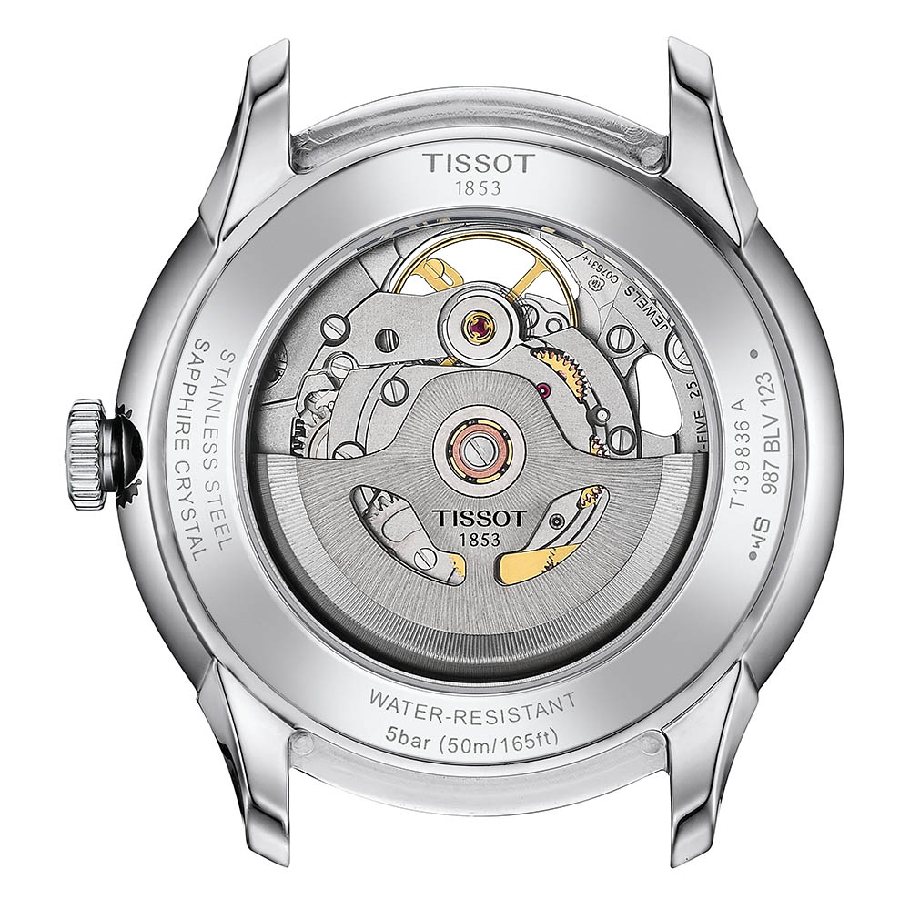 Tissot Chemin Des Tourelles Squelette T139.836.11.048.00 Αυτόματο Ανοξείδωτο ατσάλι Μπρασελέ Μπλε χρώμα καντράν