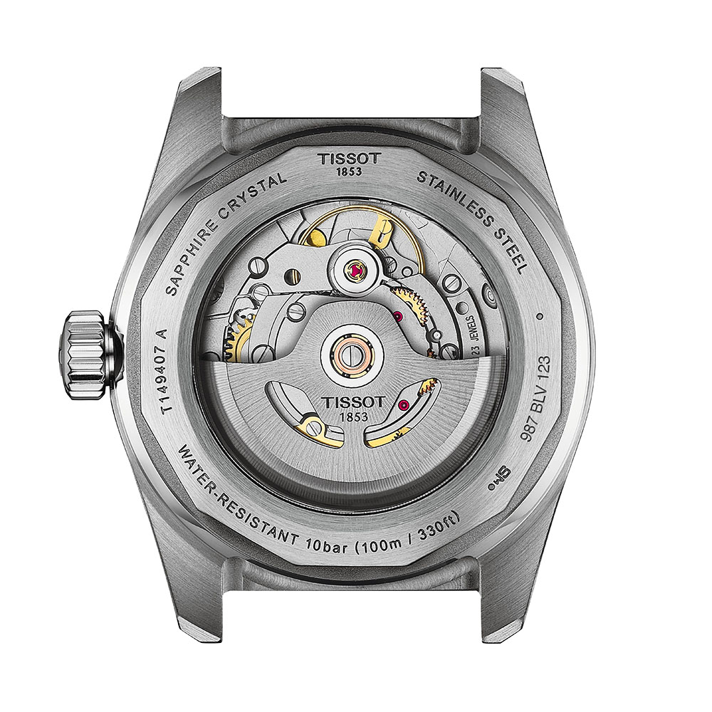 Tissot PR516 Powermatic 80 T149.407.11.051.00 Αυτόματο Ανοξείδωτο ατσάλι Μπρασελέ Μα΄ύρο χρώμα καντράν