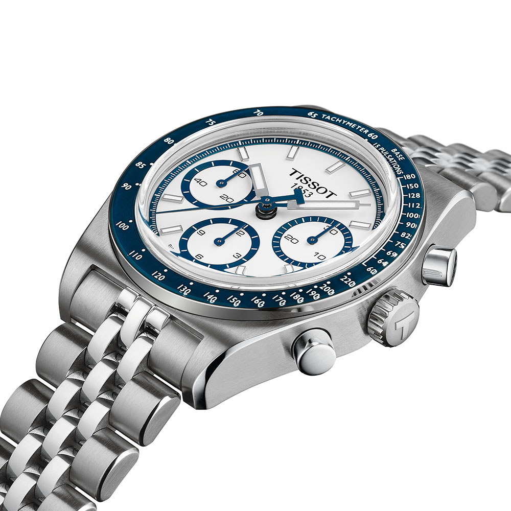 Tissot PR516 Chronograph T149.462.11.011.00 Αυτόματο Ανοξείδωτο ατσάλι Μπρασελέ Λευκό χρώμα καντράν