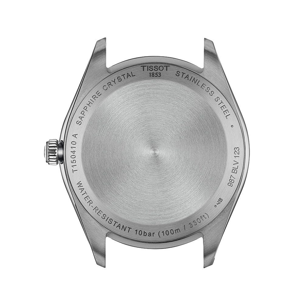 Tissot PR 100 40MM T150.410.16.051.00 Quartz Ανοξείδωτο ατσάλι Μαύρο δερμάτινο λουρί Μαύρο χρώμα καντράν