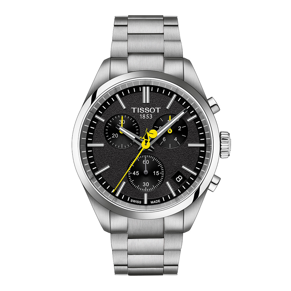 Tissot PR 100 Tour De France T150.417.11.051.00 Quartz Χρονογράφος Ανοξείδωτο ατσάλι Μπρασελέ Μαύρο χρώμα καντράν
