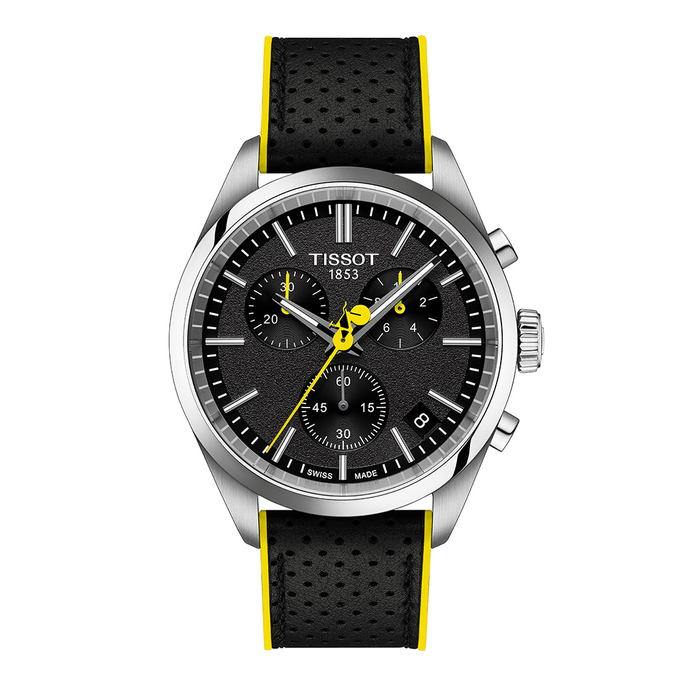 Tissot PR 100 Tour De France T150.417.11.051.00 Quartz Χρονογράφος Ανοξείδωτο ατσάλι Μπρασελέ Μαύρο χρώμα καντράν