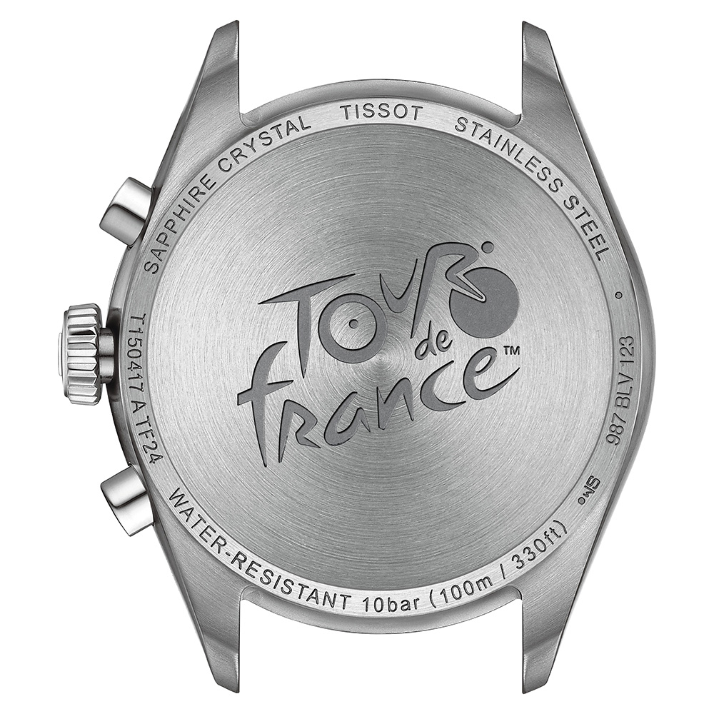 Tissot PR 100 Tour De France T150.417.11.051.00 Quartz Χρονογράφος Ανοξείδωτο ατσάλι Μπρασελέ Μαύρο χρώμα καντράν