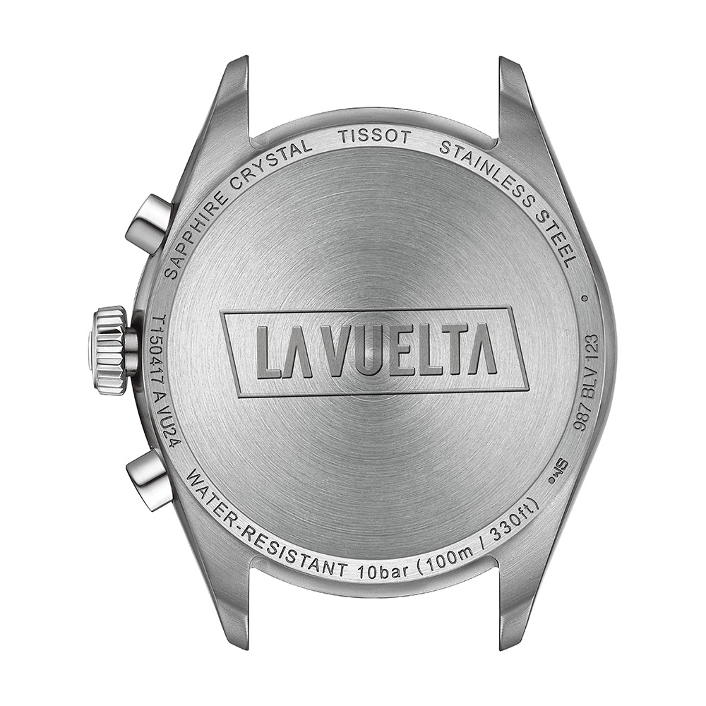 Tissot PR 100 Vuelta T150.417.11.051.01 Quartz Χρονογράφος Ανοξείδωτο ατσάλι Μπρασελέ Μαύρο χρώμα καντράν