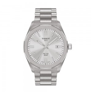 Tissot PRC 100 Solar Quartz 39mm T151.422.11.031.00 Ανοξείδωτο ατσάλι Μπρασελέ Ασημί χρώμα καντράν