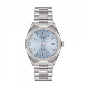 Tissot PRC 100 Solar 34 mm T151.822.11.351.00 Quartz Ανοξείδωτο ατσάλι Μπρασελέ Μπλε του πάγου χρώμα καντράν