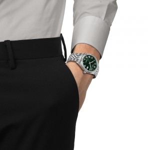 Tissot Ballade 39MM T156.408.11.093.00 Αυτόματο Ανοξείδωτο ατσάλι Μπρασελέ Πράσινο χρώμα καντράν