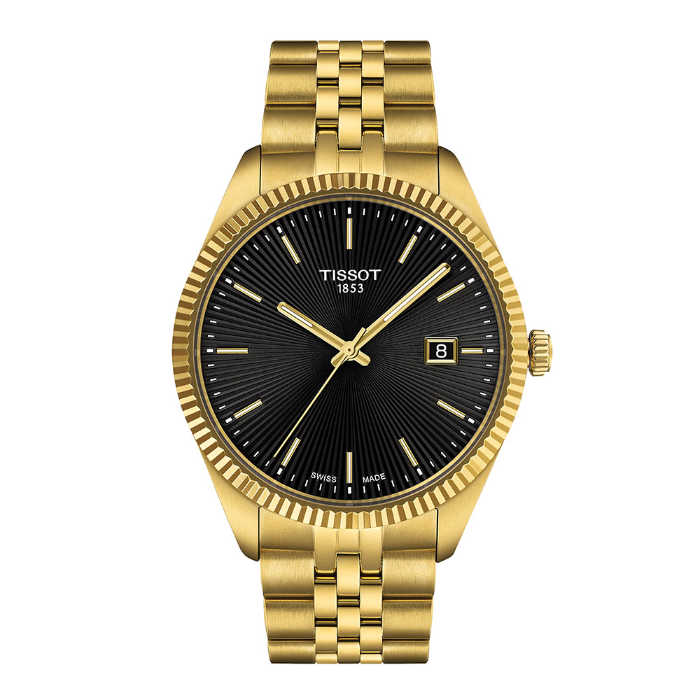 Tissot Ballade 40MM T156.410.33.051.00 Quartz Επιχρυσωμένο Ανοξείδωτο ατσάλι Μπρασελέ Μαύρο χρώμα καντράν