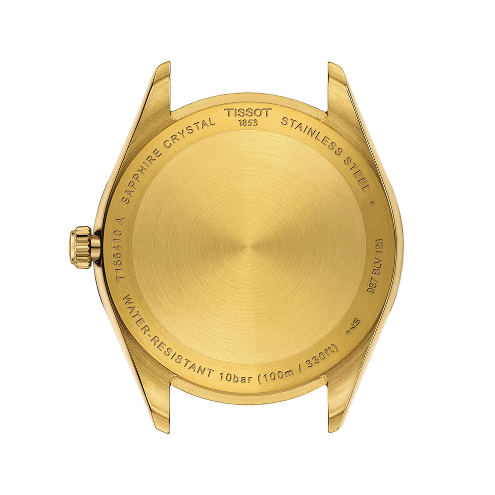Tissot Ballade 40MM T156.410.33.051.00 Quartz Επιχρυσωμένο Ανοξείδωτο ατσάλι Μπρασελέ Μαύρο χρώμα καντράν