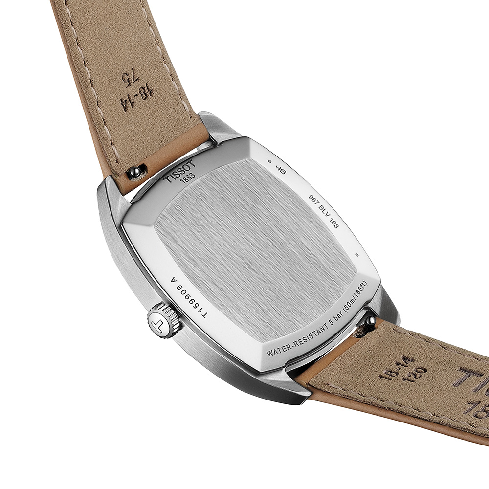 Tissot Stylist T159.909.16.031.00 Quartz Ανοξείδωτο ατσάλι Καφέ δερμάτινο λουρί Ασημί χρώμα καντράν