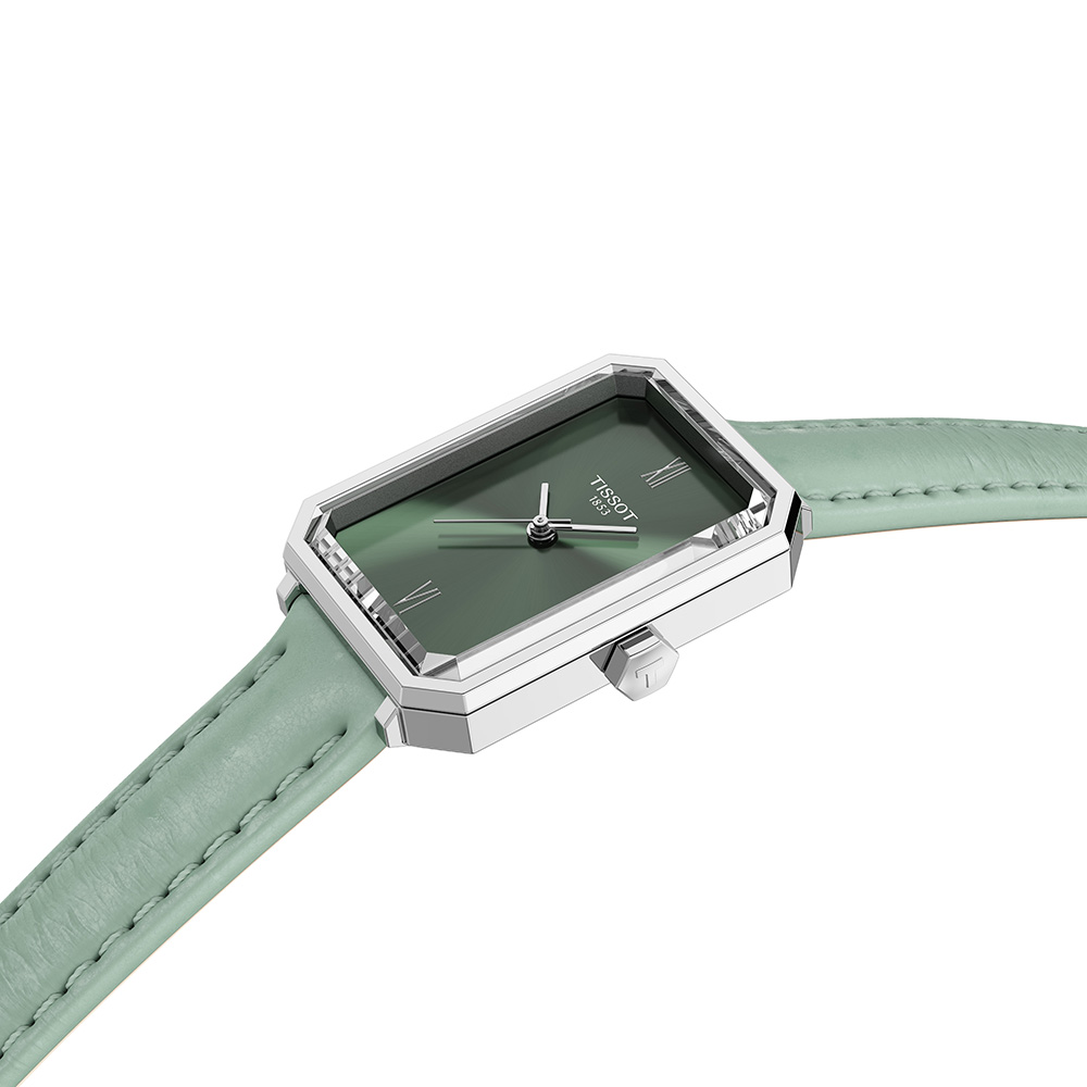 Tissot Srv 30MM T160.110.16.093.00 Quartz Ανοξείδωτο ατσάλι Πράσινο δερμάτινο λουρί Πράσινο χρώμα καντράν