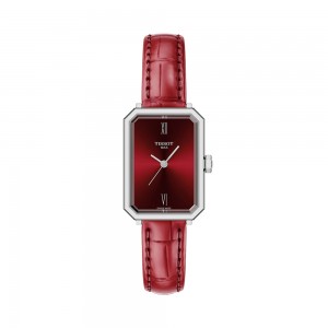 Tissot Srv 30MM T160.110.16.423.00 Quartz Ανοξείδωτο ατσάλι Κόκκινο δερμάτινο λουρί Κόκκινο χρώμα καντράν